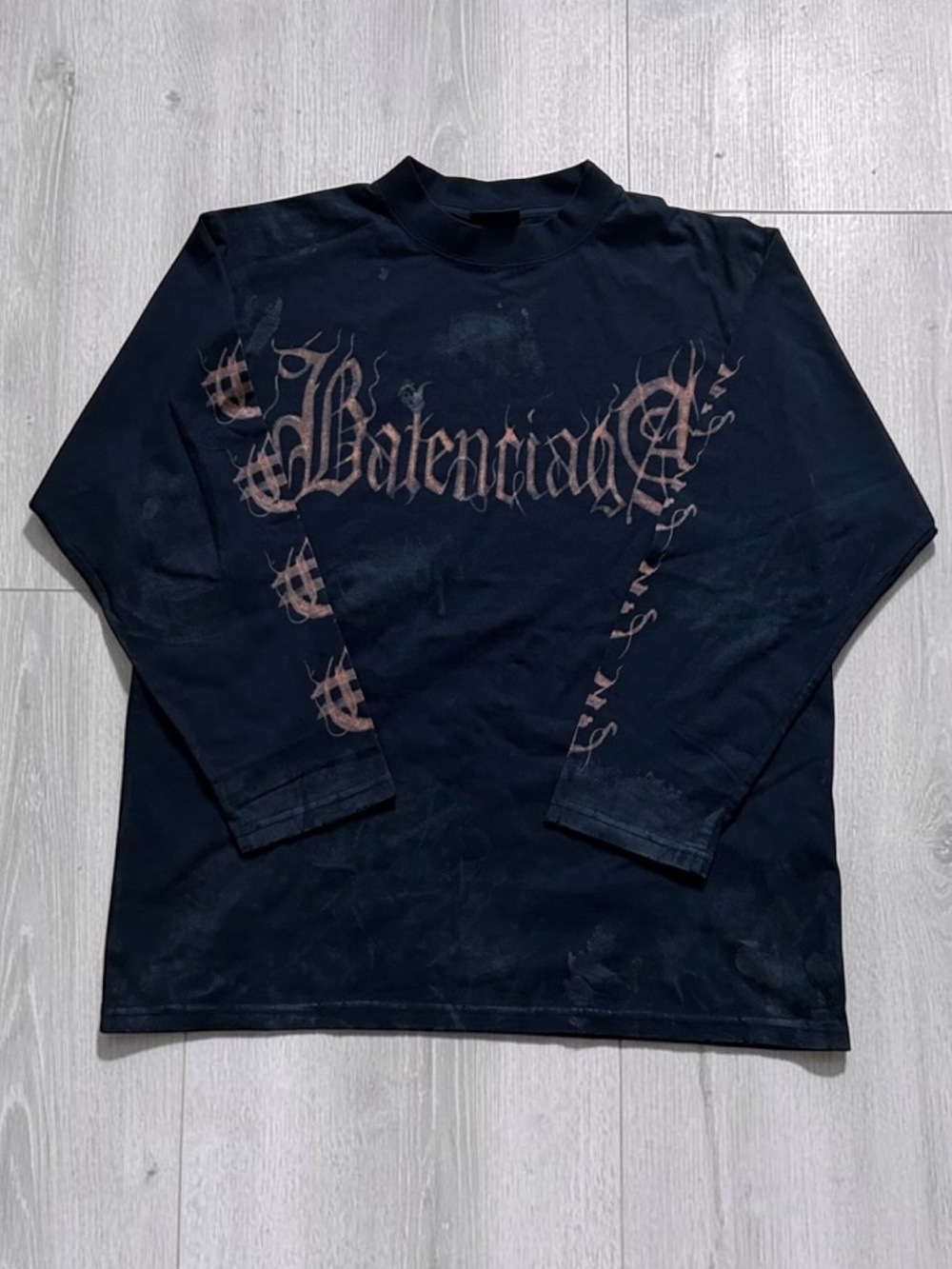 Balenciaga Heavy Metal Black Long Sleeve Graphic Tee